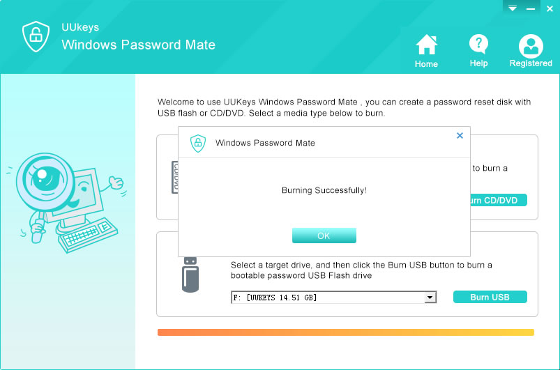 burn password removal disk with UUKeys